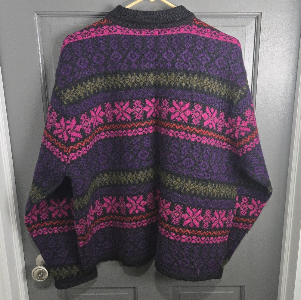 Heavy Knit Colorful Wool Cardigan - Picture 2 of 5